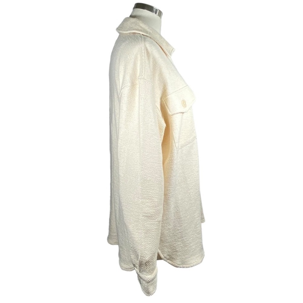 Sanctuary Frankie Cotton Polyester Blend Knit Cream Shacket Shirt Jacket Size S - Picture 5 of 14